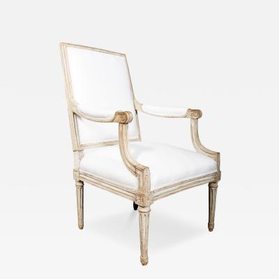Louis XVI Creme Painted Armchair