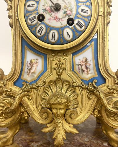 Louis XVI Dore Bronze Mantle Clock Conrad Felsing Berlin