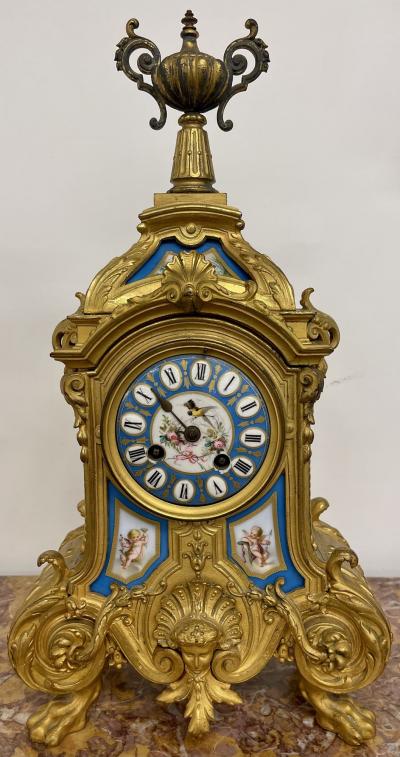 Louis XVI Dore Bronze Mantle Clock Conrad Felsing Berlin