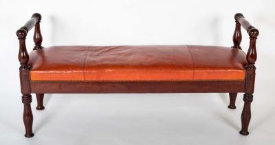 Louis XVI French Banquette with Acanthus Carved Rails