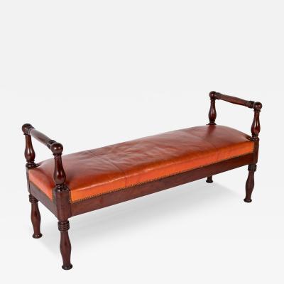 Louis XVI French Banquette with Acanthus Carved Rails
