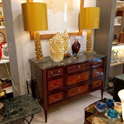 Louis XVI French Mahogany Marquetry Chest of Drawers 19th century
