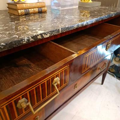 Louis XVI French Mahogany Marquetry Chest of Drawers 19th century