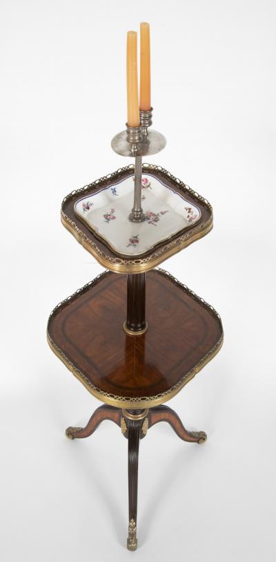 Louis XVI Luminiere with Porcelain Top Stamped Jansen