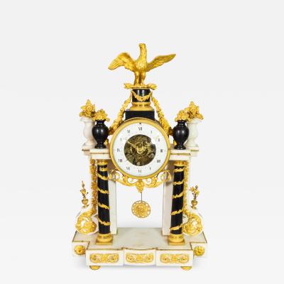 Louis XVI Marble And Ormolu Portico Clock