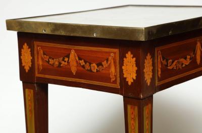 Louis XVI Marble Top Inlaid Side Table