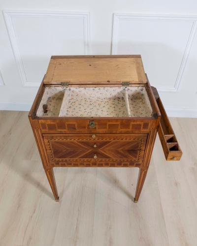 Louis XVI Marquetry Chiffonier Table