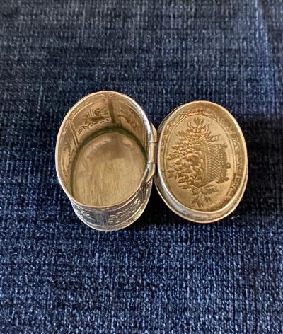 Louis XVI Neoclassical Sterling Silver Patch or Snuff Box