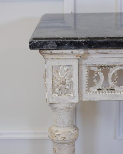 Louis XVI Painted Console with Pyrenees Marble Top Provence Late 18th Century