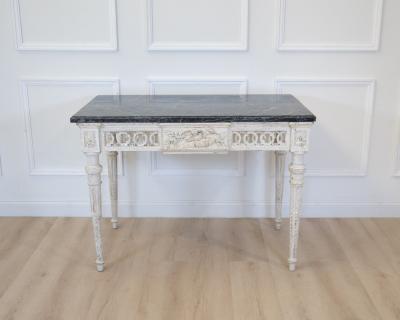 Louis XVI Painted Console with Pyrenees Marble Top Provence Late 18th Century
