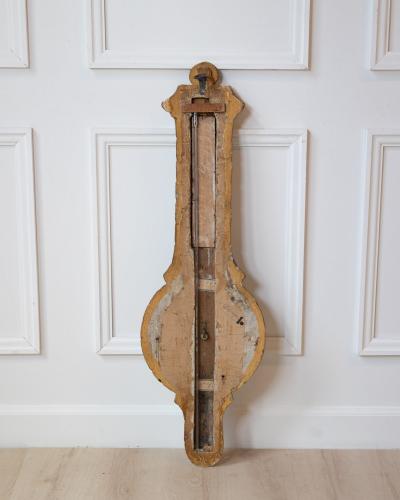 Louis XVI Painted and Gilded Barometer and Thermometer by Viard and Blanchard 1