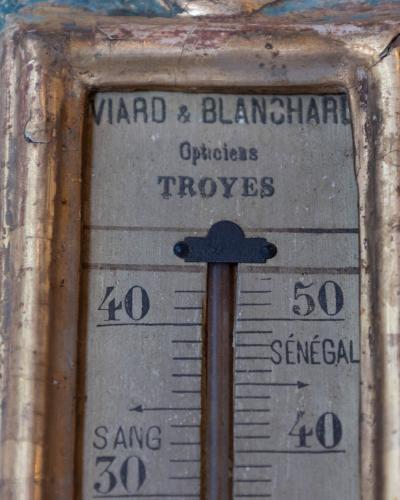 Louis XVI Painted and Gilded Barometer and Thermometer by Viard and Blanchard 1
