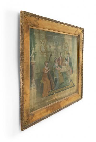 Louis XVI Painting of Music Room with Figures