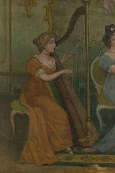 Louis XVI Painting of Music Room with Figures