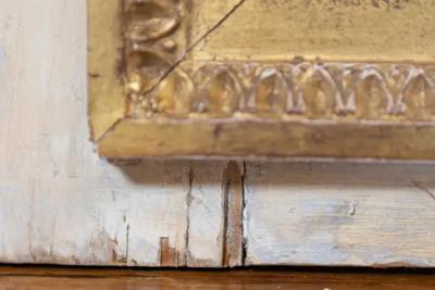 Louis XVI Period French 1790s Gray Painted and Carved Giltwood Trumeau Mirror