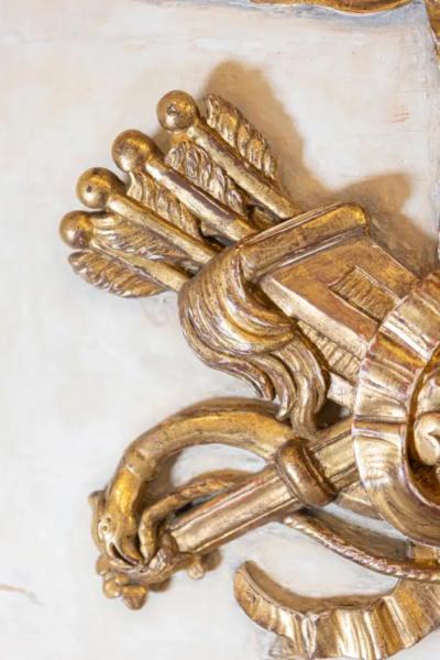 Louis XVI Period French 1790s Gray Painted and Carved Giltwood Trumeau Mirror