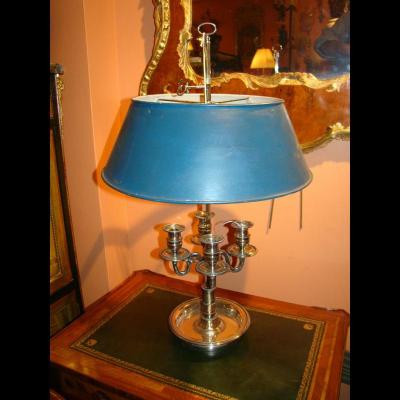 Louis XVI Silvered Bronze Bouillotte Lamp 19th c