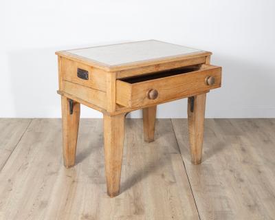 Louis XVI Style Bedside Table with Marble Top