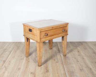 Louis XVI Style Bedside Table with Marble Top