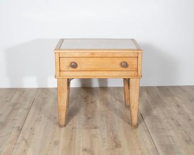 Louis XVI Style Bedside Table with Marble Top