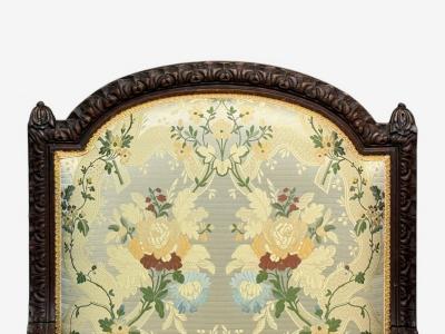 Louis XVI Style Beechwood Floral Fabric Bergere Chairs France 1940s