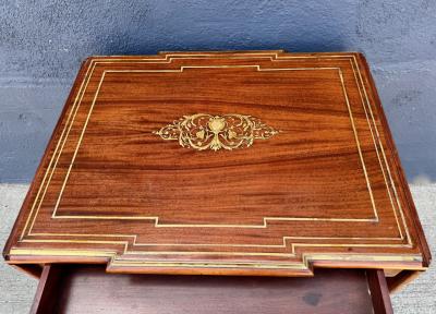 Louis XVI Style Brass Inlaid Writing Table