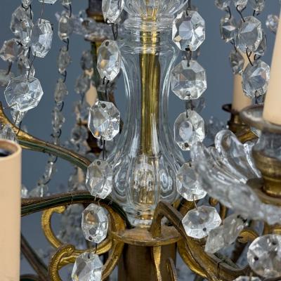Louis XVI Style Bronze Crystal Thirty Light Chandelier France 19th 20th c 