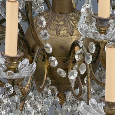Louis XVI Style Bronze Crystal Thirty Light Chandelier France 19th 20th c 