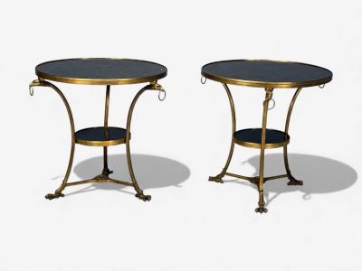 Louis XVI Style Bronze Marble Ormolu Mounted Gueridons France 19th c 