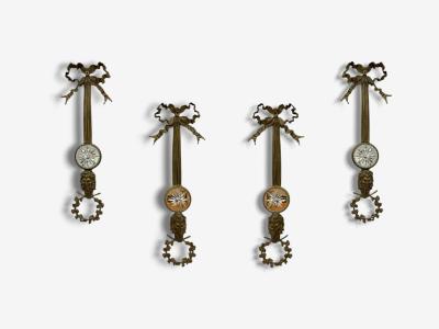 Louis XVI Style Bronze Mirror Four Wall Appliques France 19th C 