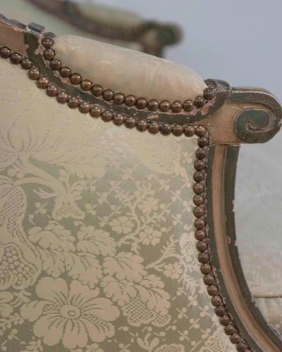 Louis XVI Style Canap Corbeille in Painted Wood 18th Century