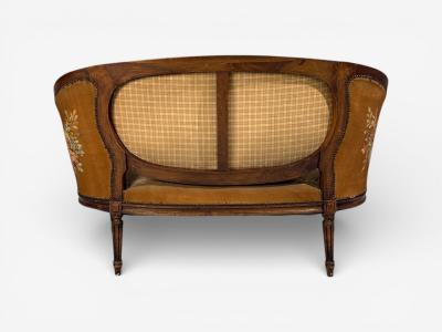 Louis XVI Style Canape or Settee Tapestry Walnut France 20th c 