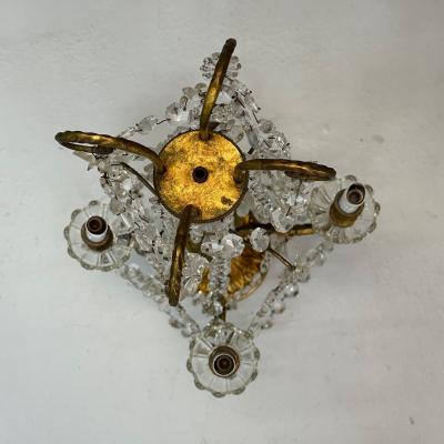 Louis XVI Style Candelabras Gilt Bronze Crystal France 1930s