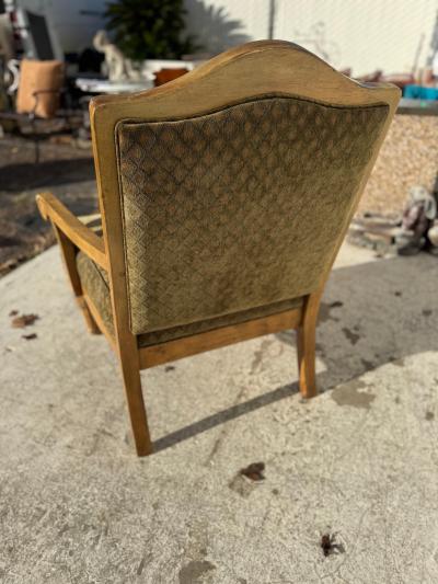 Louis XVI Style Carved Upholstered Armchair