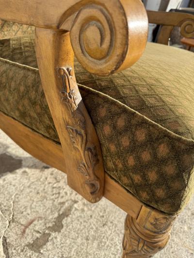 Louis XVI Style Carved Upholstered Armchair