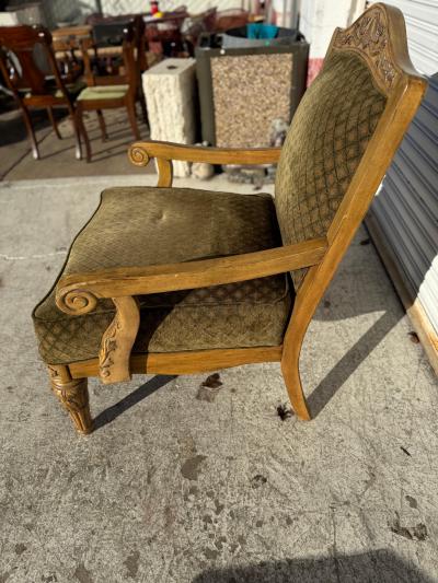 Louis XVI Style Carved Upholstered Armchair