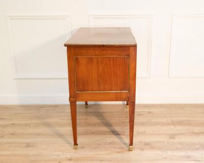 Louis XVI Style Cherrywood Chest of Drawers with Brass Trim France