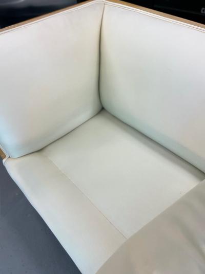 Louis XVI Style Cream Upholstered Settee