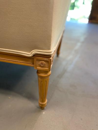 Louis XVI Style Cream Upholstered Settee