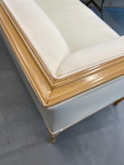 Louis XVI Style Cream Upholstered Settee