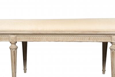 Louis XVI Style Creme Painted Bench