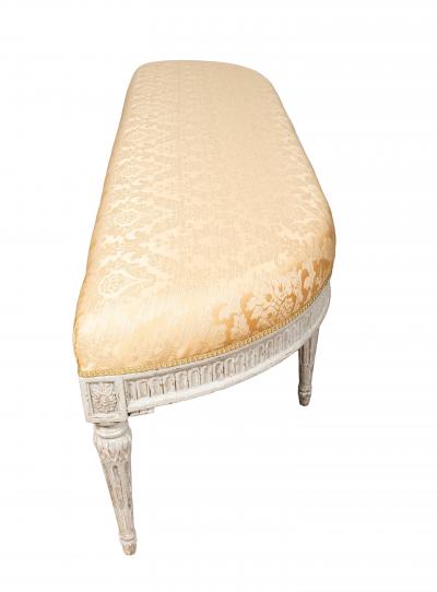 Louis XVI Style Creme Painted Bench