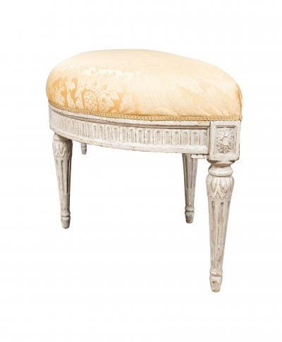 Louis XVI Style Creme Painted Bench