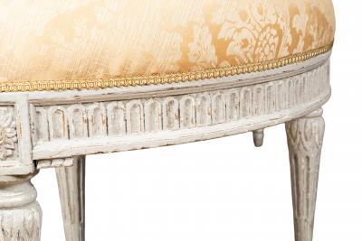 Louis XVI Style Creme Painted Bench