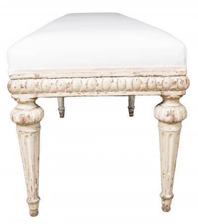 Louis XVI Style Creme Painted Bench