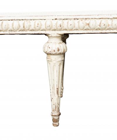 Louis XVI Style Creme Painted Bench