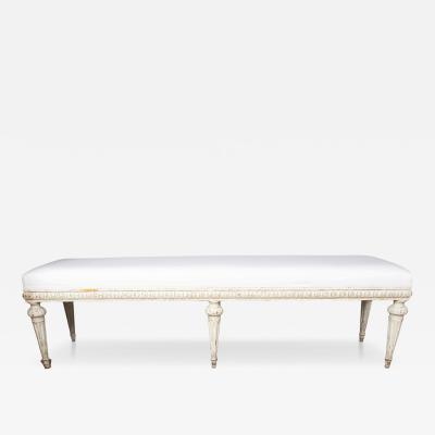 Louis XVI Style Creme Painted Bench