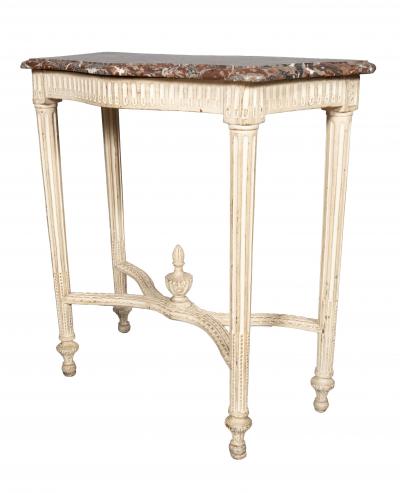 Louis XVI Style Creme Painted Console Table