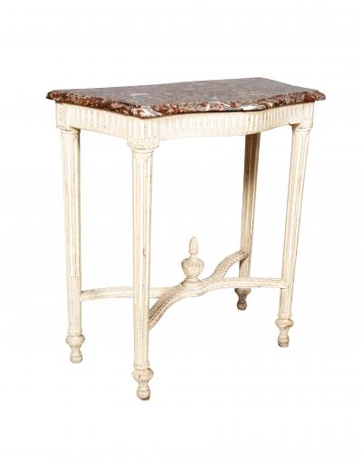 Louis XVI Style Creme Painted Console Table