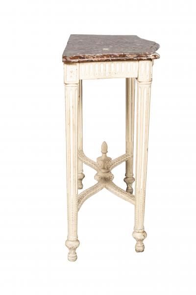 Louis XVI Style Creme Painted Console Table